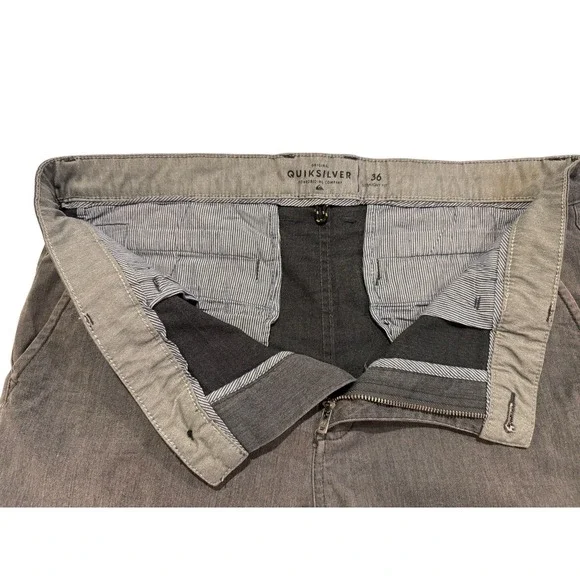 Quiksilver Mens Shorts 36 Charcoal Gray Straight Fit Casual Surf Skate - Picture 7 of 13